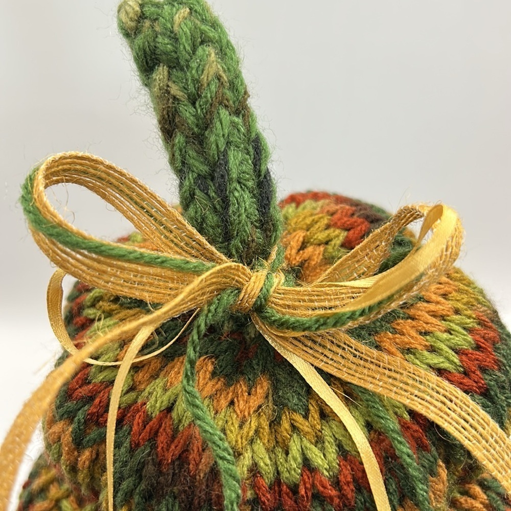 Handmade Multicolor Knit Pumpkin stack - Picture 5 of 10